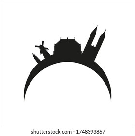 Skyline of the city of Bremen in Germany. illustration for web and mobile design.