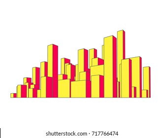 Skyline City dawn. Abstract town. Industrial landscape Vector illustration