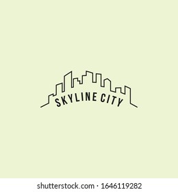 skyline city outline logo vector