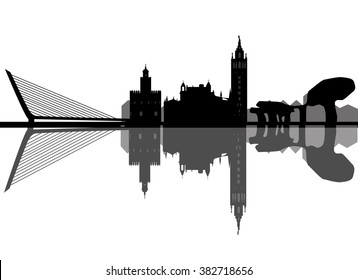 skyline of the city of Seville in Spain