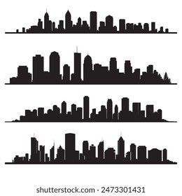 Skyline city silhouette vector art illustration for graphic design