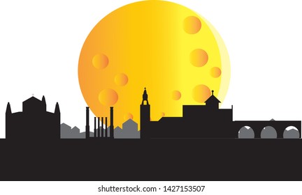 skyline of city of córdoba in spain