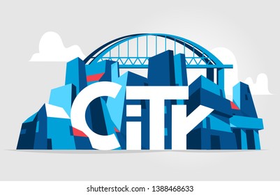 Skyline and city writing background