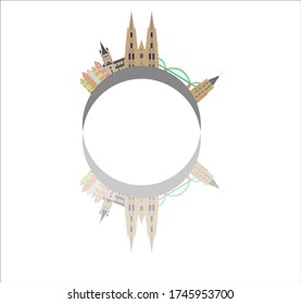 skyline in cologne city in Germany. Illustration for web and mobile design.