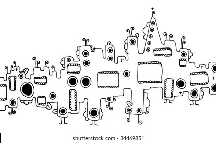 skyline creatures doodles downtown San Francisco - United States