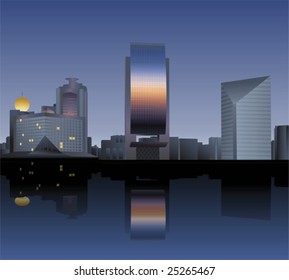 the skyline of dubai creek
