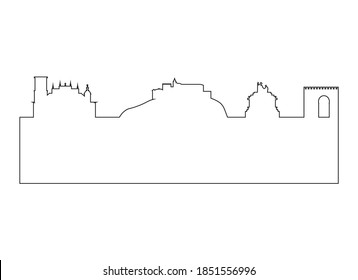 skyline of granada city in spain. 