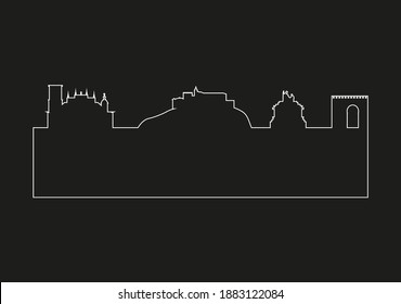 skyline of granada city in spain. 