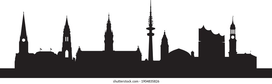 Skyline der Hafenstadt Hamburg