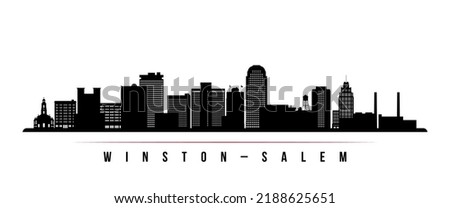 Winston–Salem skyline horizontal banner. Black and white silhouette of Winston–Salem, North Carolina. Vector template for your design. 