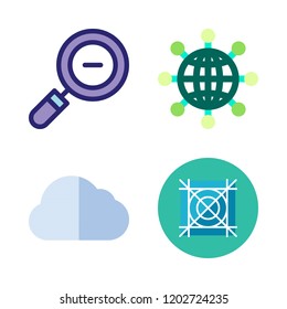 skyline icon set. vector set about zoom out, cloud, grid and internet icons set.
