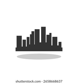 Signo de icono de Skyline con sombra