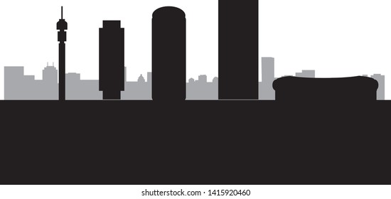 skyline of johannesburg city in south africa