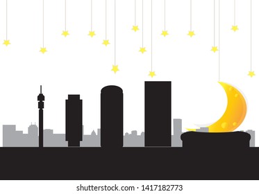 skyline of johannesburg city in south africa