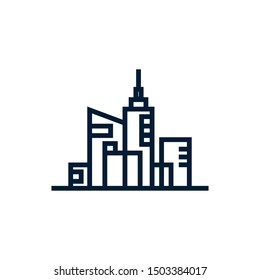 skyline landmark building logo line art