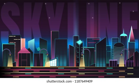 Skyline landscape with Typography