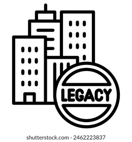 Skyline Legacy Ilustración vectorial de línea de iconos
