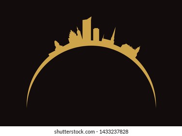 Skyline of Leipzig city in Germany