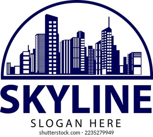 Skyline Logo Design. Logo-Konzept von Urban, City und Building.