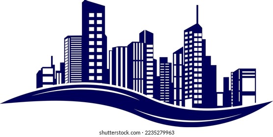 Skyline Logo Design. Logo-Konzept von Urban, City und Building.