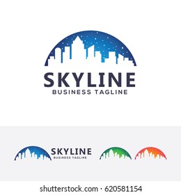 Skyline logo design. Urban, City and Building logo concept. Vector logo template