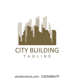 Skyline-Logo, einfaches, modernes Design von Wolkenkratzern, Vectorcityscape-Gebäude, Illustration von Icon Silhouette
