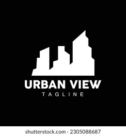 Skyline Logo, Simple Modern Design of Skyscrapers, Vector Cityscape Buildings, Icon Silhouette Illustration