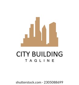 Skyline Logo, Simple Modern Design of Skyscrapers, Vector Cityscape Buildings, Icon Silhouette Illustration