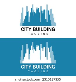 Skyline Logo, Simple Modern Design of Skyscrapers, Vector Cityscape Buildings, Icon Silhouette Illustration