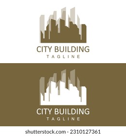 Skyline Logo, Simple Modern Design of Skyscrapers, Vector Cityscape Buildings, Icon Silhouette Illustration