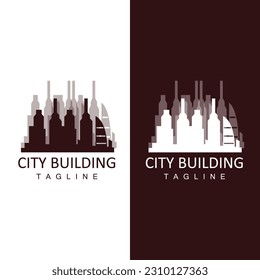 Logo de Skyline, diseño moderno simple de rascacielos, edificios de paisajes urbanos vectores, Ilustración de silueta de iconos