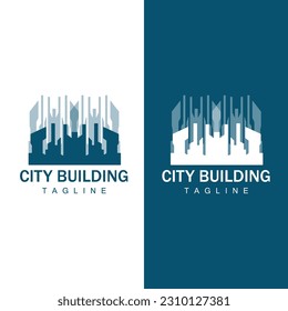 Skyline Logo, Simple Modern Design of Skyscrapers, Vector Cityscape Buildings, Icon Silhouette Illustration