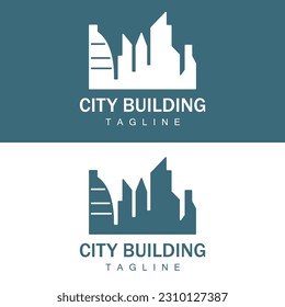 Skyline Logo, Simple Modern Design of Skyscrapers, Vector Cityscape Buildings, Icon Silhouette Illustration