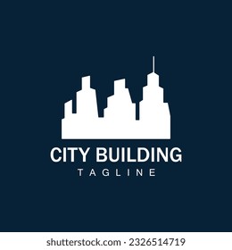 Skyline Logo, Simple Modern Design of Skyscrapers, Vector Cityscape Buildings, Icon Silhouette Illustration