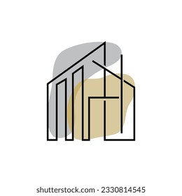 Skyline Logo, Simple Modern Design of Skyscrapers, Vector Cityscape Buildings, Icon Silhouette Illustration