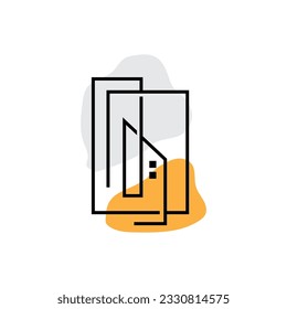 Skyline Logo, Simple Modern Design of Skyscrapers, Vector Cityscape Buildings, Icon Silhouette Illustration