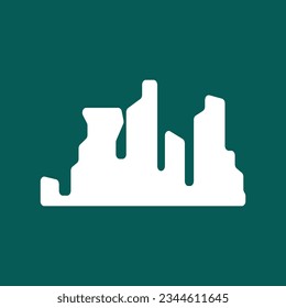 Skyline Logo, Simple Modern Design of Skyscrapers, Vector Cityscape Buildings, Icon Silhouette Illustration