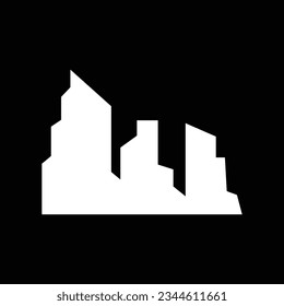 Skyline Logo, Simple Modern Design of Skyscrapers, Vector Cityscape Buildings, Icon Silhouette Illustration