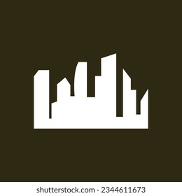 Skyline Logo, Simple Modern Design of Skyscrapers, Vector Cityscape Buildings, Icon Silhouette Illustration