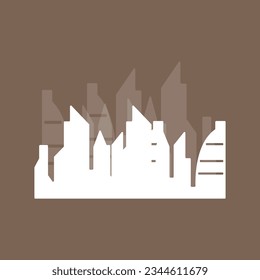 Skyline Logo, Simple Modern Design of Skyscrapers, Vector Cityscape Buildings, Icon Silhouette Illustration