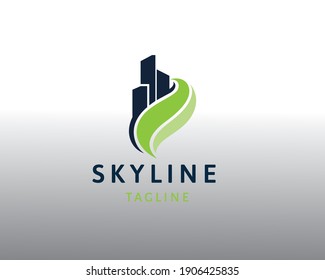 logo de skyline logo simple logo de skyline naturaleza diseño de perfil de skyline