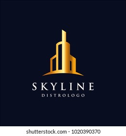 skyline logo template. Real estate logo template in unique design