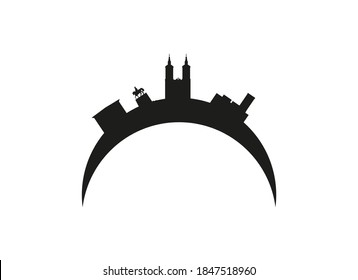skyline of logrono city in spain.
