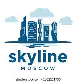 Skyline Moscow logo, silhouette, vector illustration