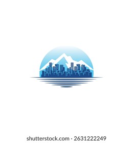 Skyline Mountain Scene City in the wild