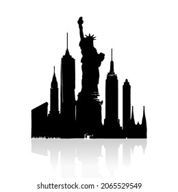 skyline new york city silhouette vector
