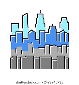 skyline new york color icon vector. skyline new york sign. isolated symbol illustration