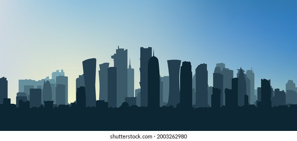 Skyline panorama silhouette of Doha vector illustration eps10