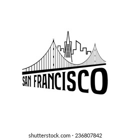 skyline of San Francisco vector design template