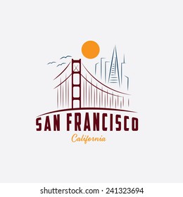 skyline of San Francisco vector design template